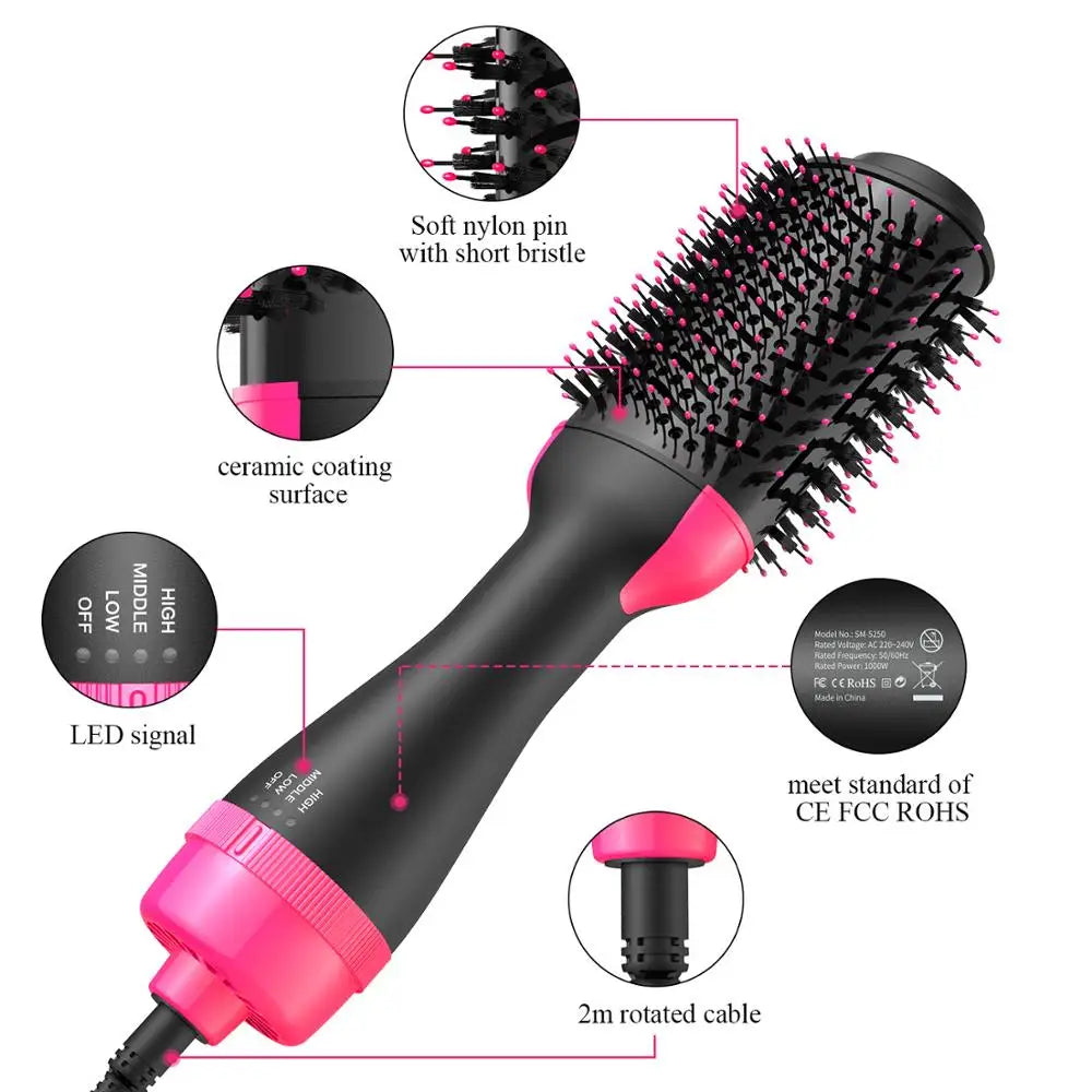 ✨ Elora Hair™ 2-in-1 Hot Air Brush – Dry, Straighten & Volumize