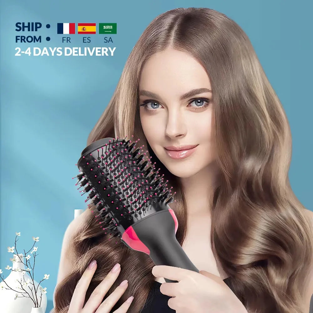 ✨ Elora Hair™ 2-in-1 Hot Air Brush – Dry, Straighten & Volumize