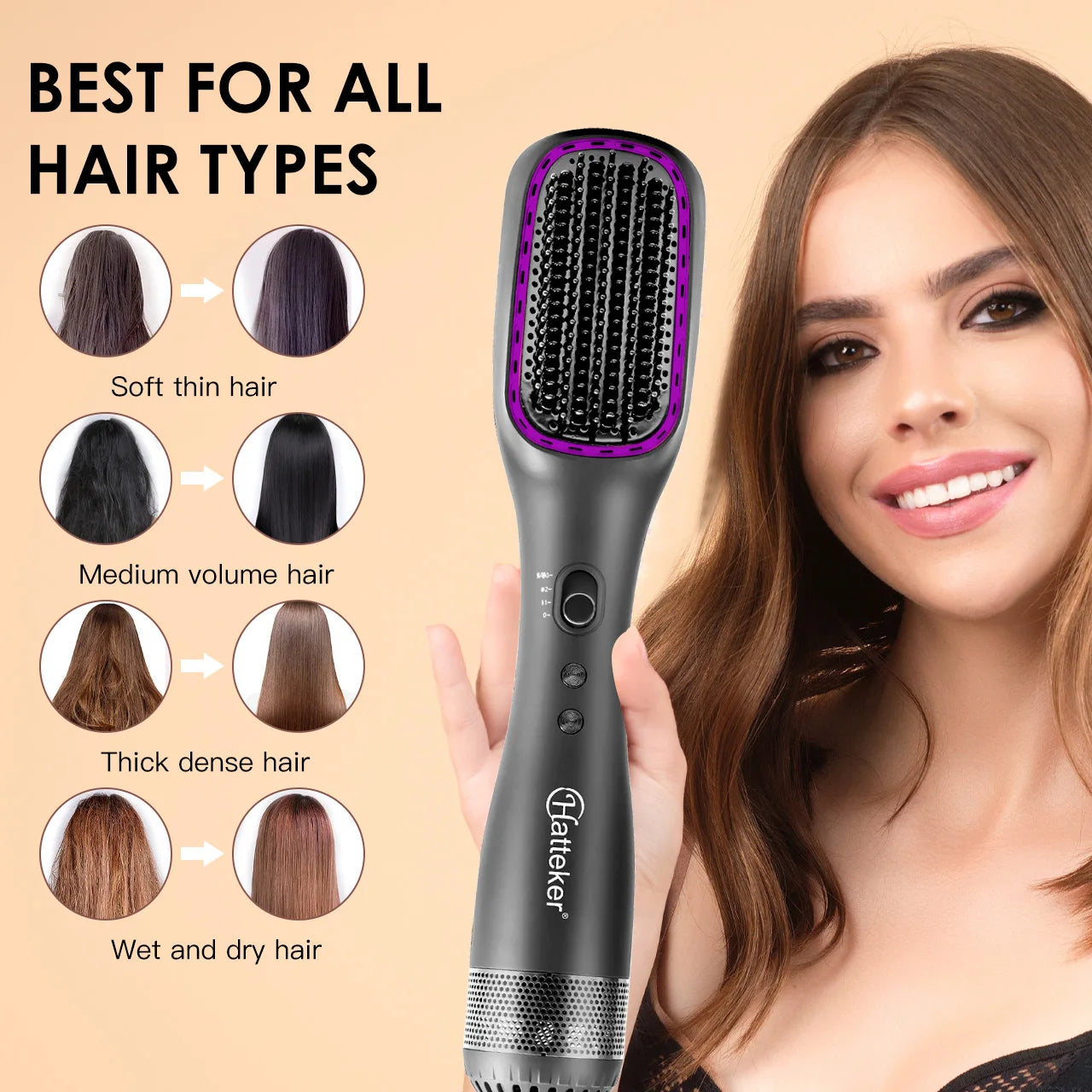 ✨Elora Hair™ Ionic Hot Air Brush – Smooth & Shine Styler