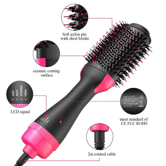 ✨ Elora Hair™ 2-in-1 Hot Air Brush – Dry, Straighten & Volumize