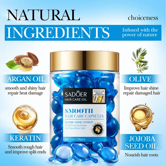 ✨ Elora Hair™ Keratin Vitamin Capsules – Instant Repair & Shine