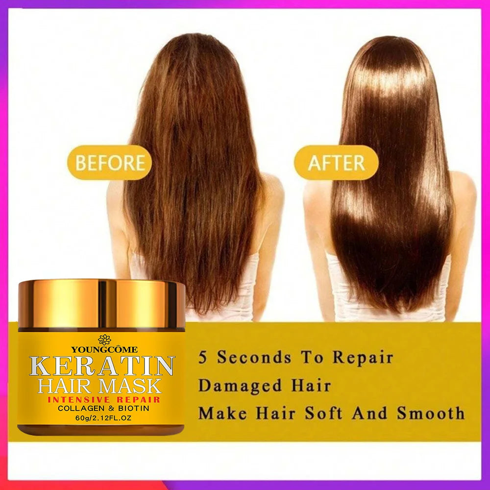 ✨Elora Hair™ Keratin Repair Mask – Biotin & Collagen Boost