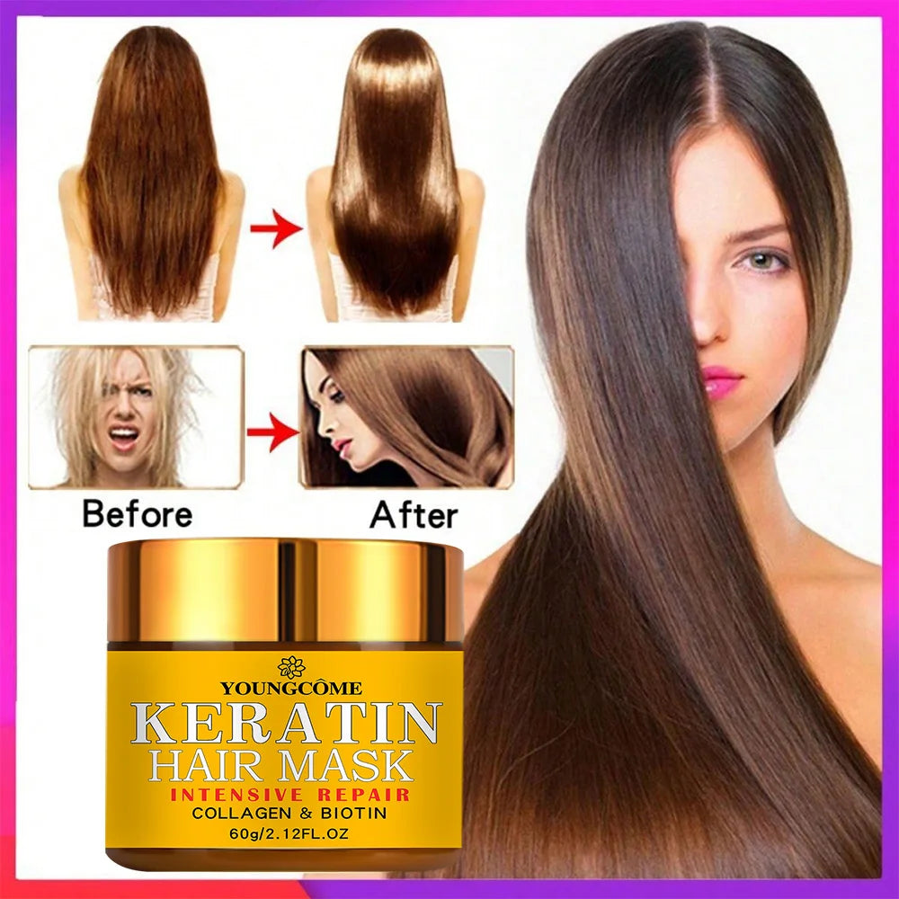 ✨Elora Hair™ Keratin Repair Mask – Biotin & Collagen Boost