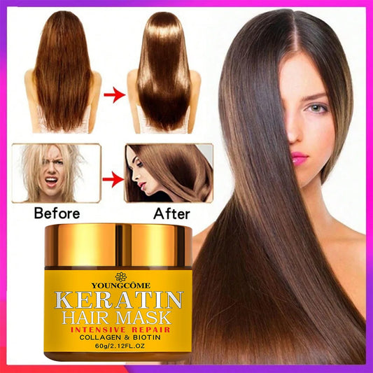 ✨Elora Hair™ Keratin Repair Mask – Biotin & Collagen Boost
