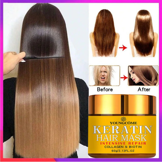 ✨Elora Hair™ Keratin Repair Mask – Biotin & Collagen Boost