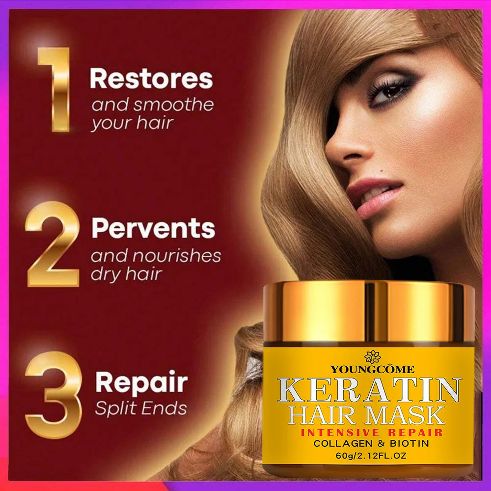 ✨Elora Hair™ Keratin Repair Mask – Biotin & Collagen Boost