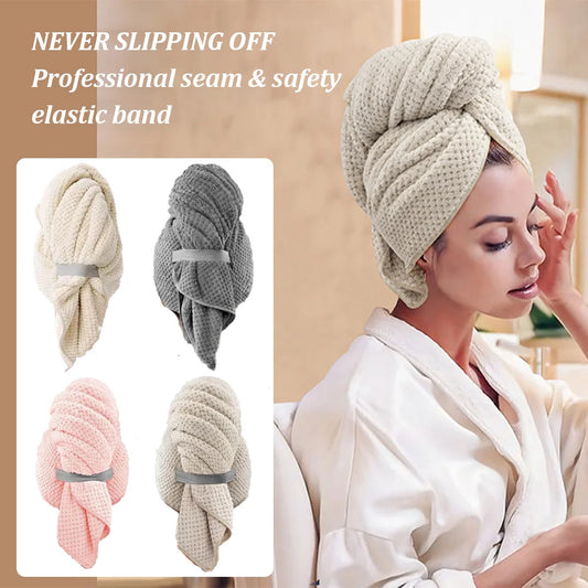 ✨Elora Hair™ Quick-Dry Microfiber Towel Wrap – Ultra Absorbent Turban