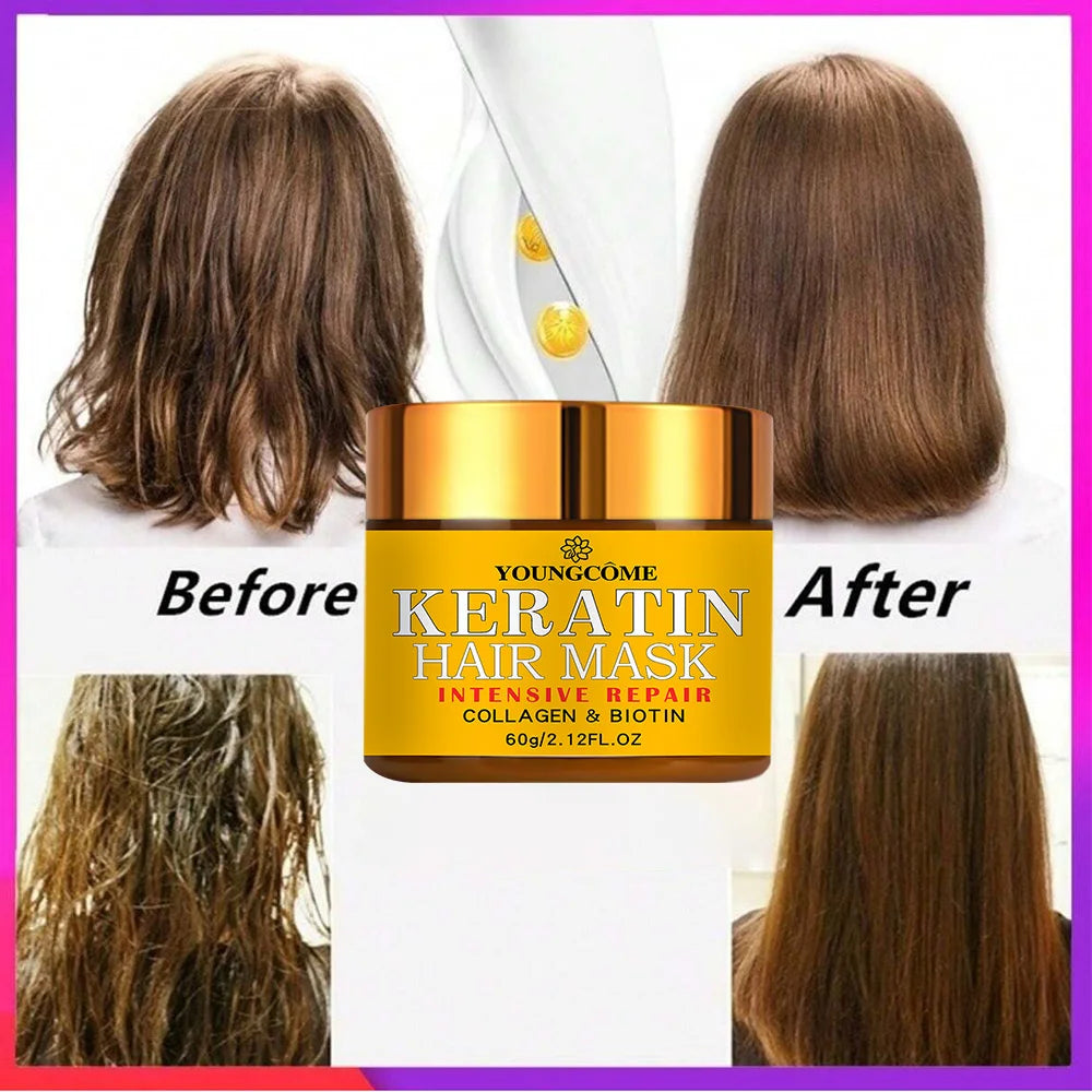 ✨Elora Hair™ Keratin Repair Mask – Biotin & Collagen Boost